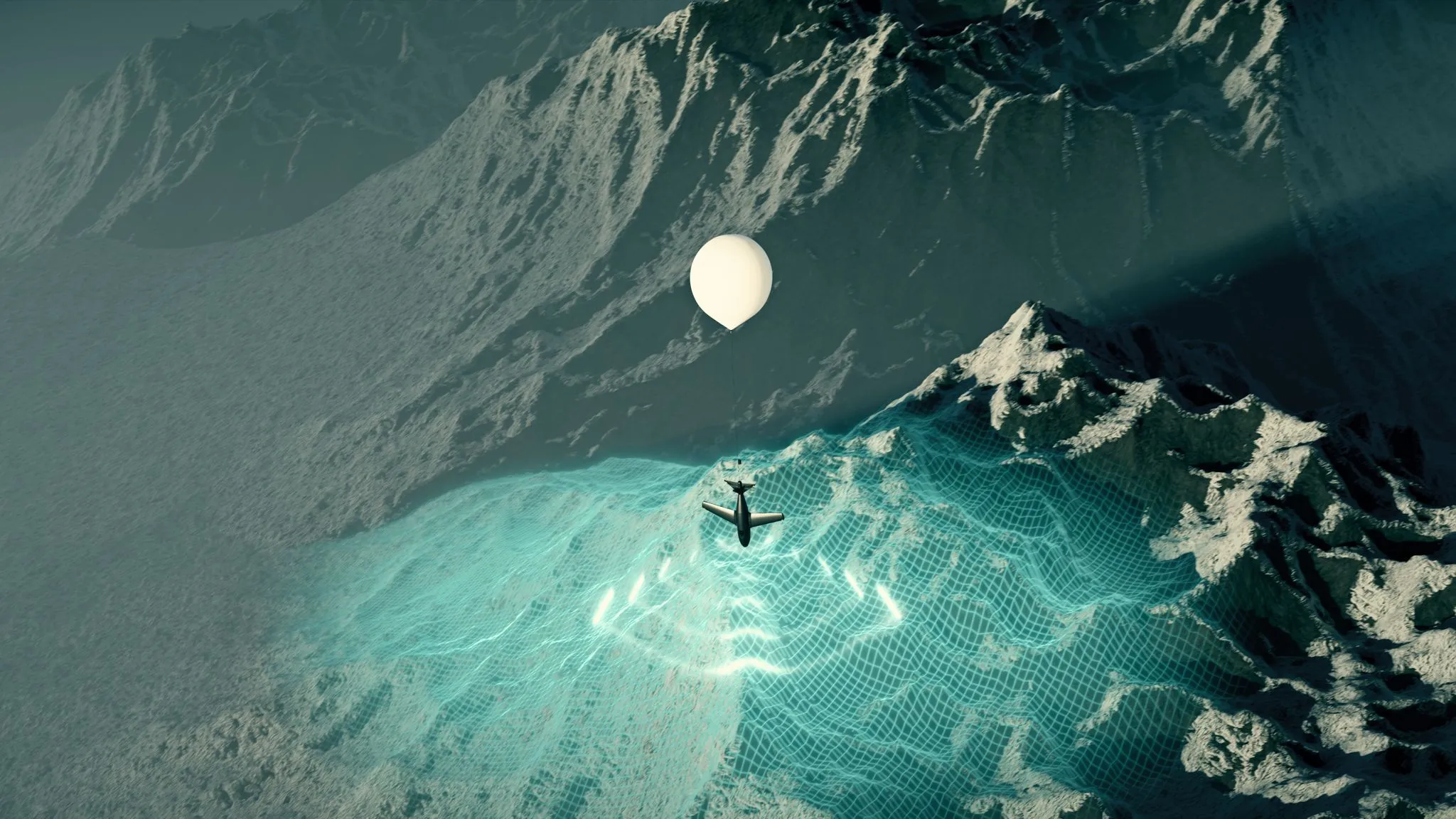 Odin platform scanning mountainous terrain